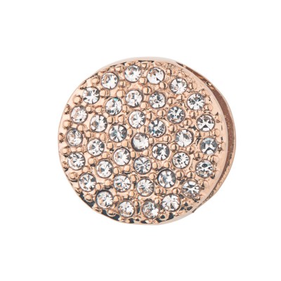 Kistanio Brilliant Coin Charm mit Zirkonia Roségoldfarben für Mesh Charmband