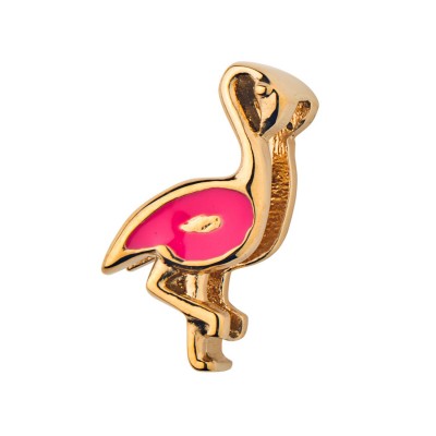 Kistanio Flamingo Charm Goldfarben für Mesh Charmband