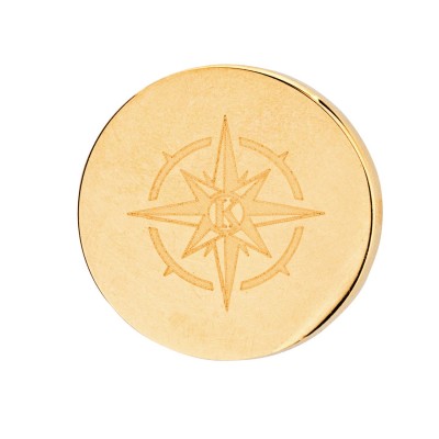 Kistanio Kompass Charm Goldfarben für Mesh Charmband