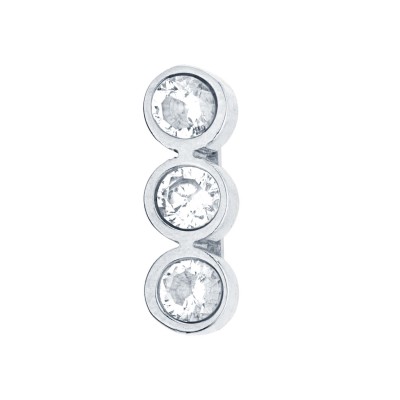 Kistanio Triple Brilliant Zirkonia Charm Silberfarben für Mesh Charmband